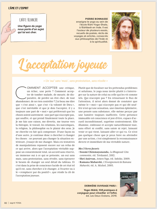 Article L'acceptation joyeuse - Pierre Bonnasse Article L'acceptation joyeuse de Pierre Bonnasse